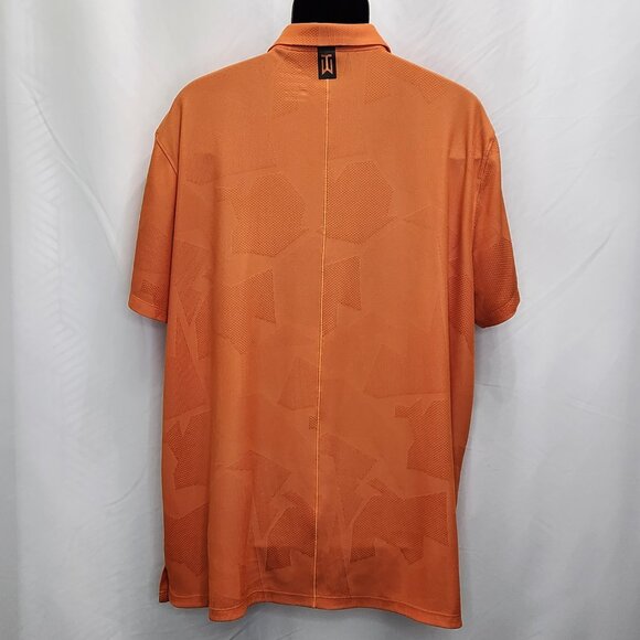 Nike Tiger Woods Jacquard Polo Shirt Mens XXL 2XL Orange Golf Short Sleeve PP06X - Picture 3 of 8